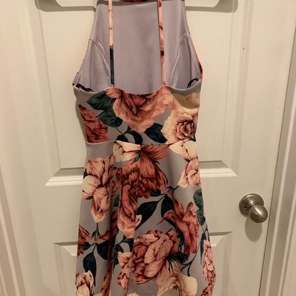 floral, high-neck, homecoming, lulus dress - Picture 2 of 3